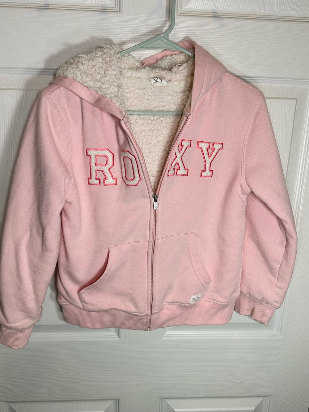 Roxy Pink Sherpa-Lined Zip Hoodie